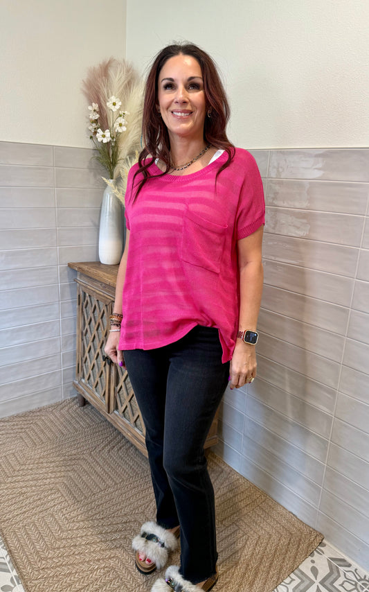 Hot Pink Sweater Top