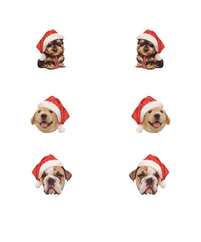 Christmas Santa Dog Stud Earrings