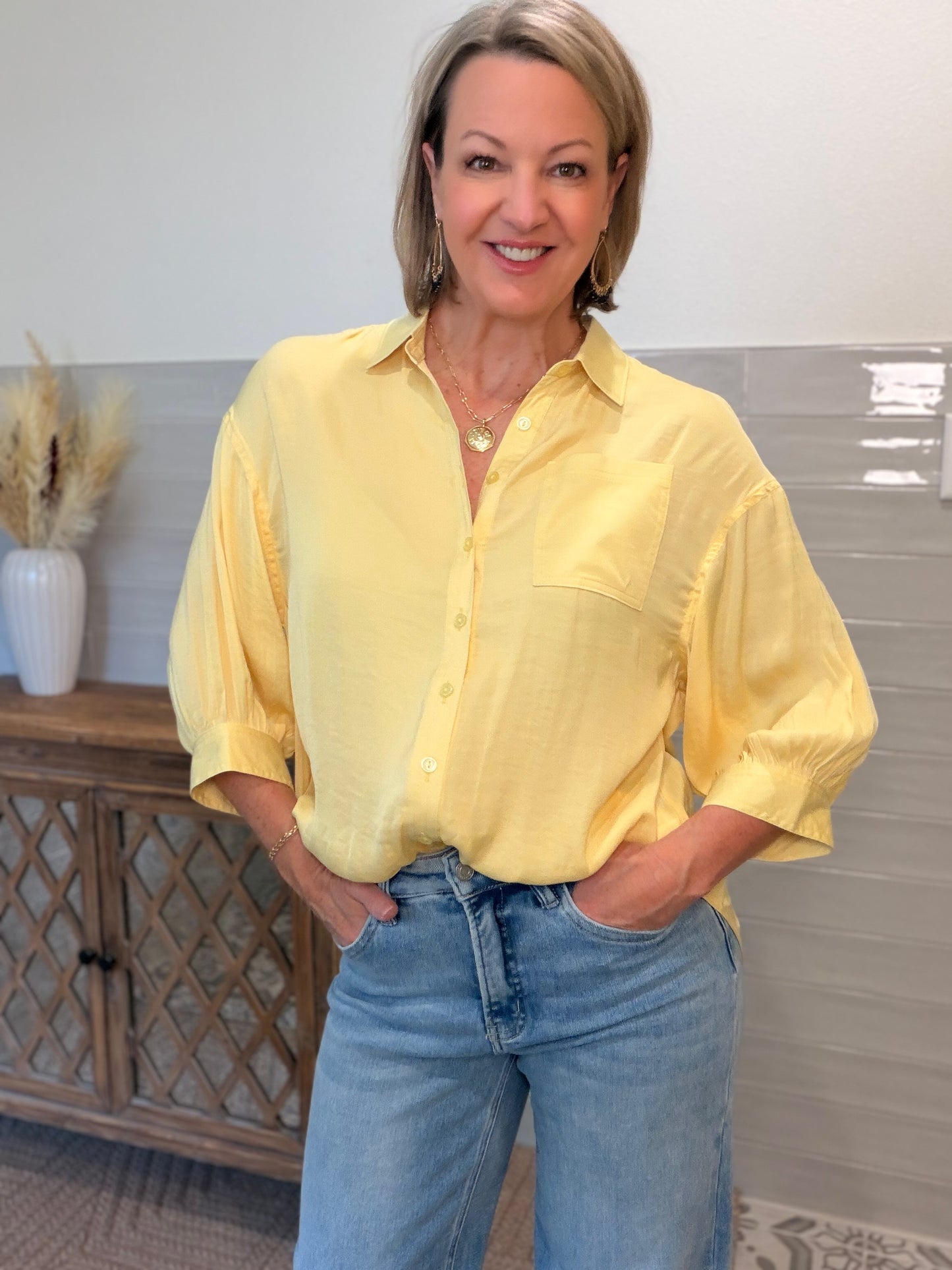 Pale Banana Oversized Blouse