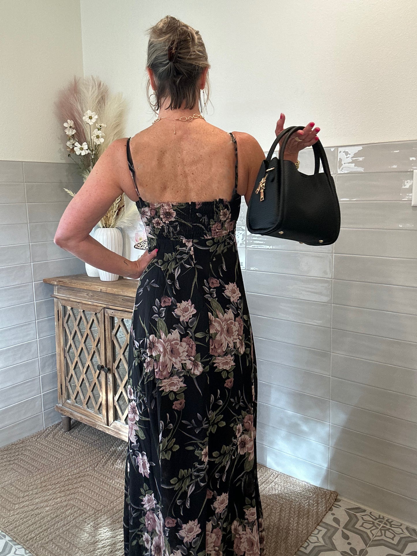 Black Floral Maxi Dress
