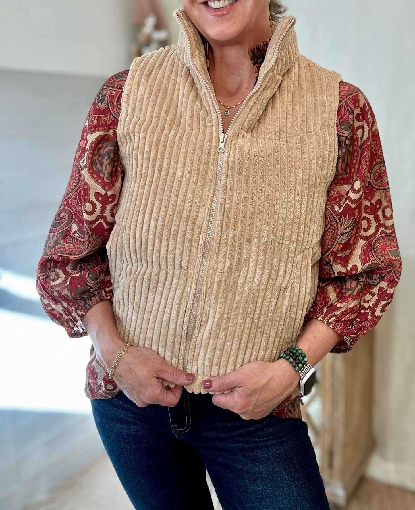 Tan Corduroy Vest