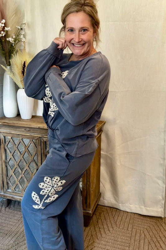 Mineral Blue Flower Pants