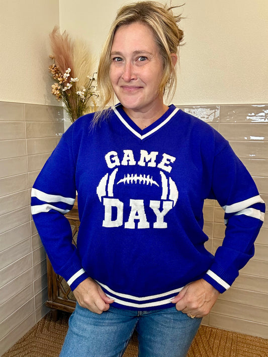 Game Day Football Sweatshirt - Royal Blue