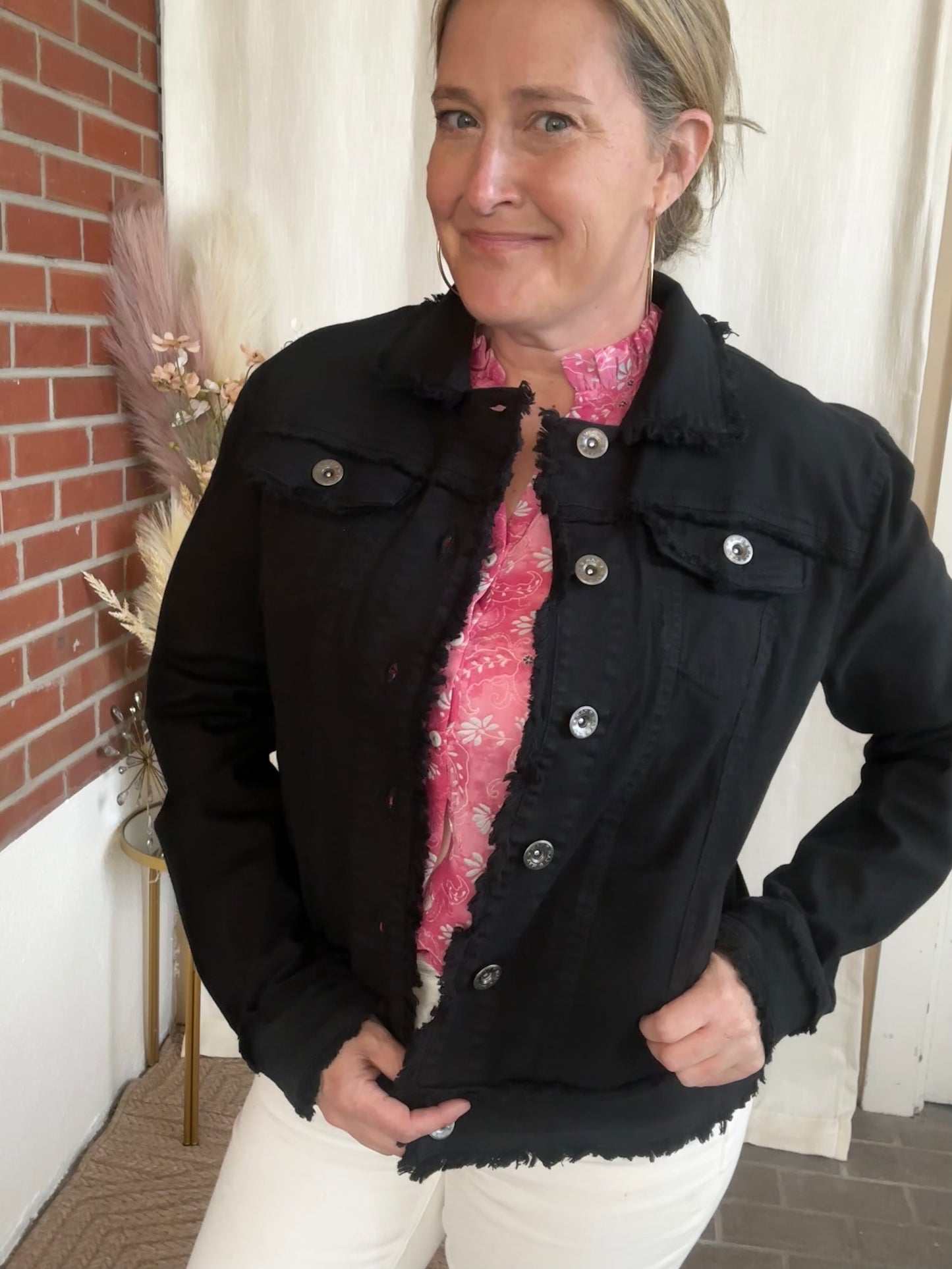 Fringe Jean Jacket - Black