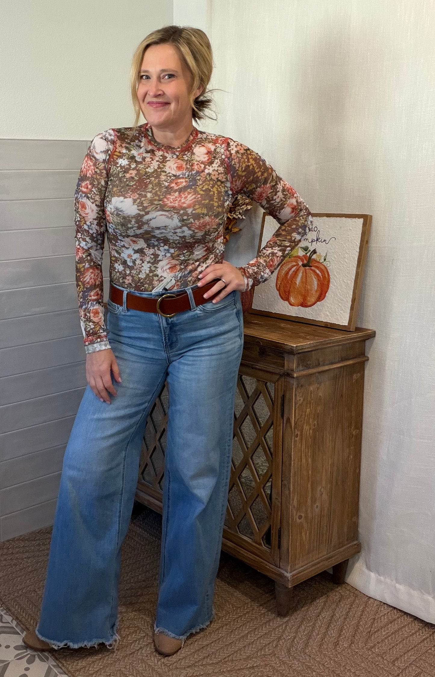 Semi Sheer Mesh Layering Top