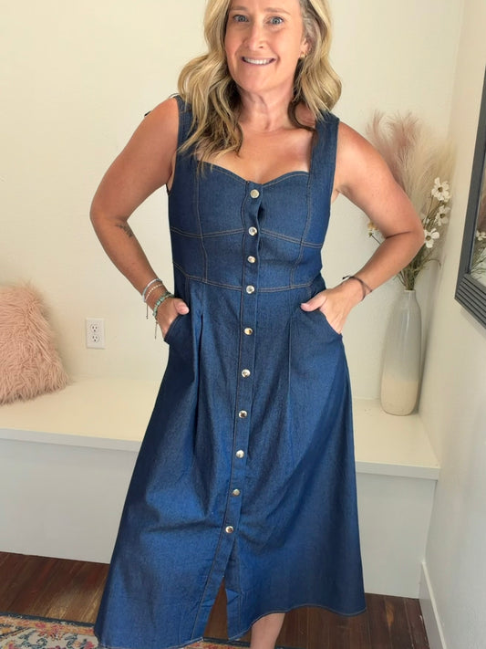 Denim Blue Button Down Dress