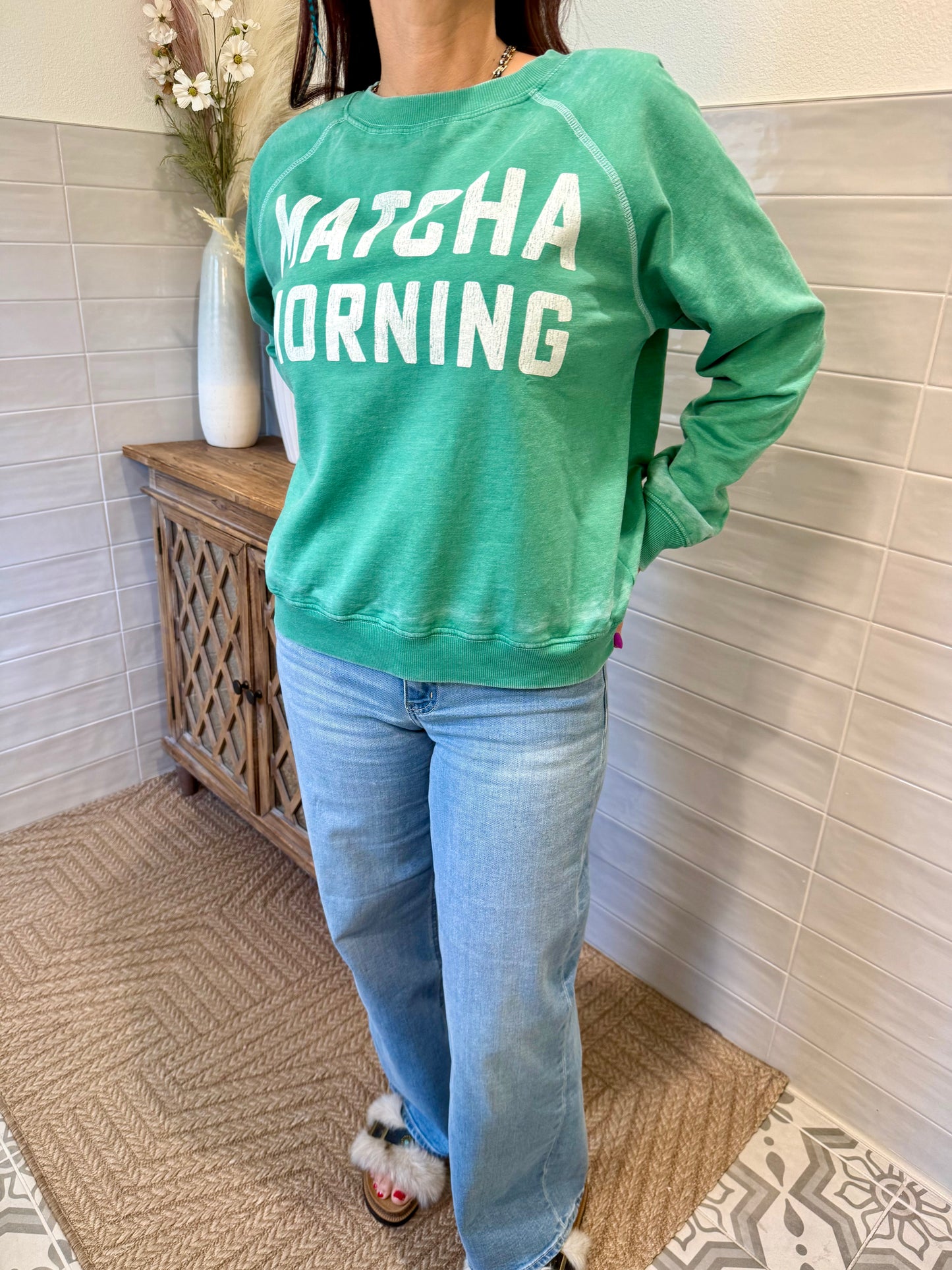 Matcha Morning Sweatshirt - Recycled Karma