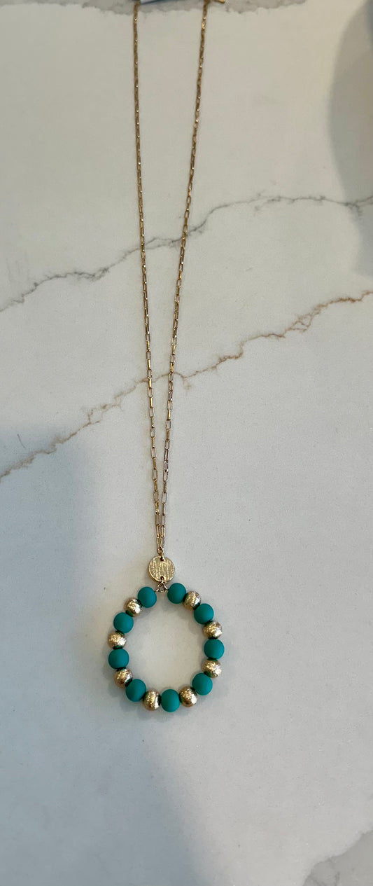Kelly Green Bead Necklace