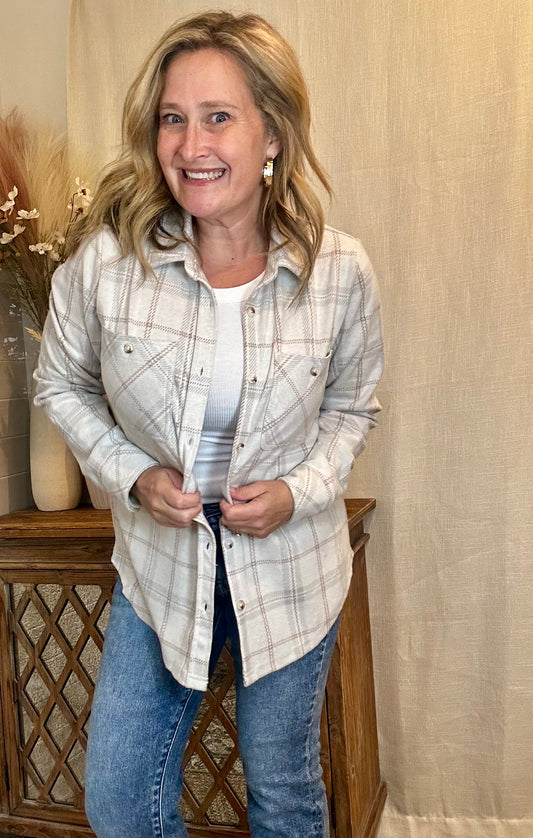 Light Tan Plaid Top
