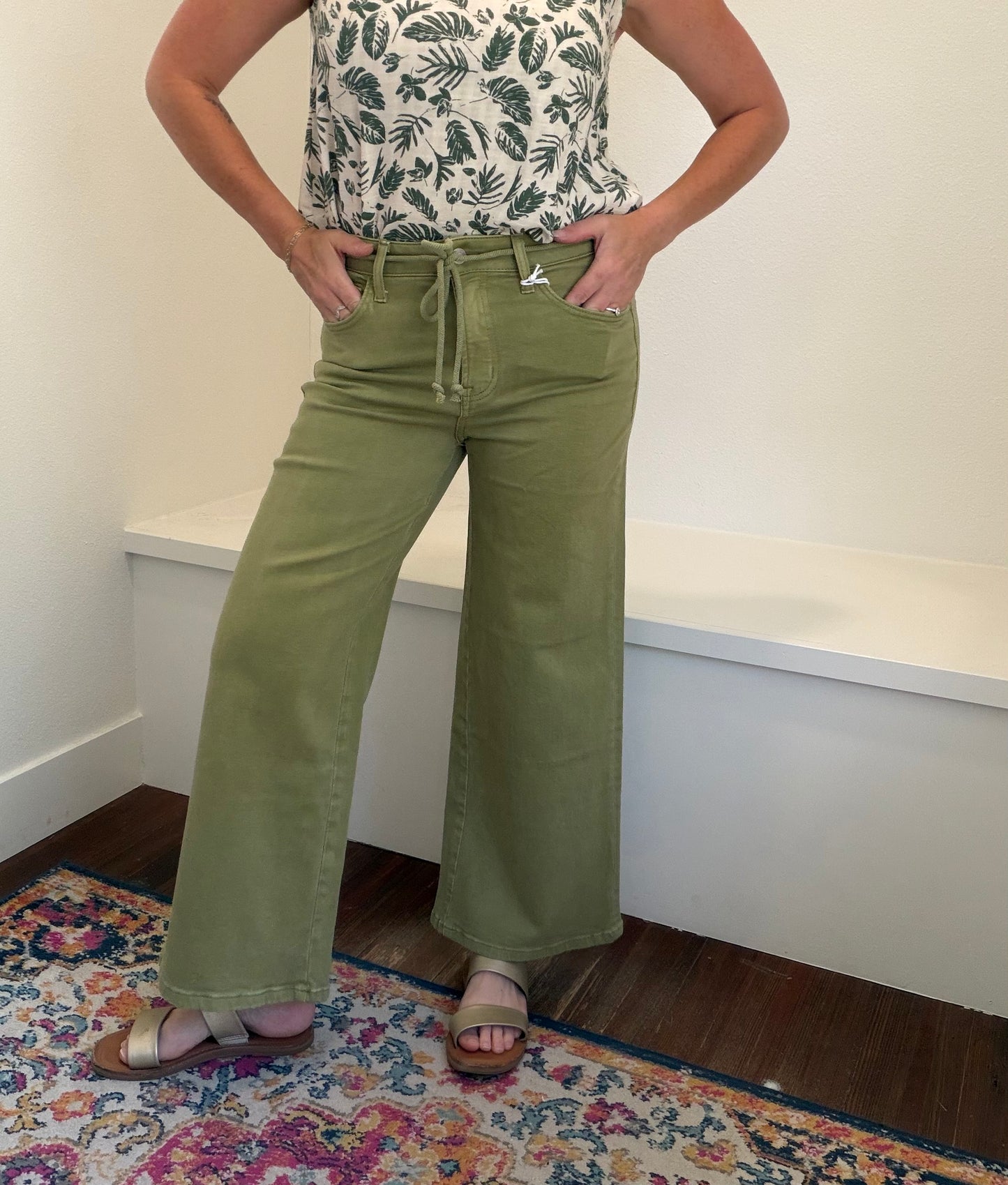 High Rise Crop Wide Jeans