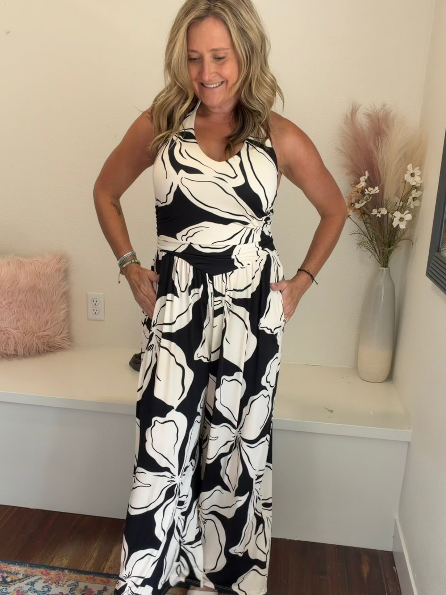 Tropical Halter Jumpsuit