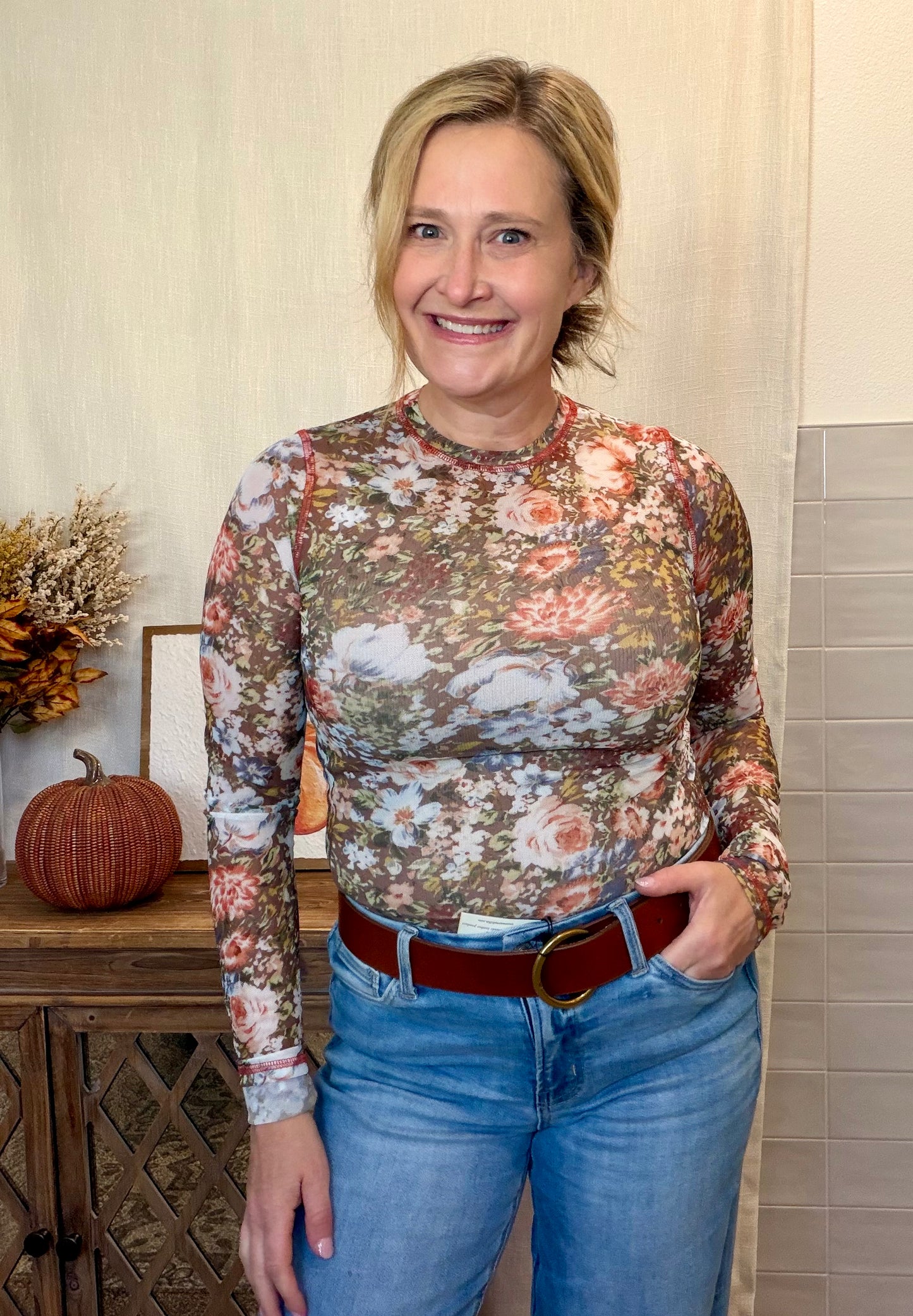 Semi Sheer Mesh Layering Top