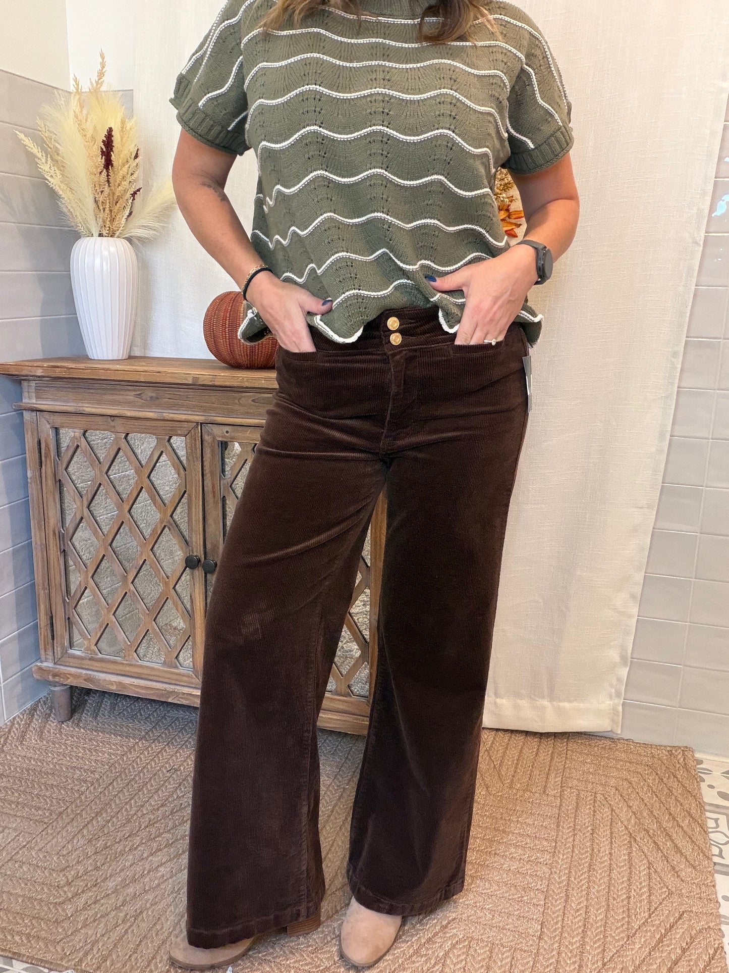 Meg Corduroy Wide Leg Pant - KUT