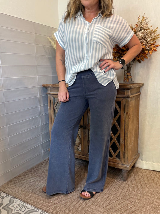 Denim Wide Leg Pants