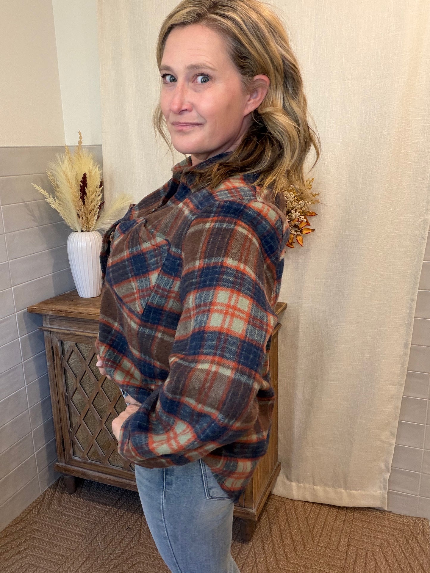 Brown Plaid Shacket