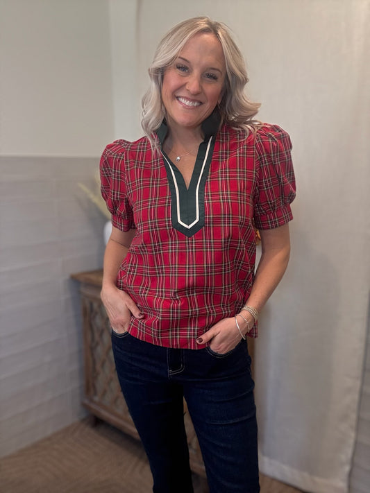Holiday Red Blouse