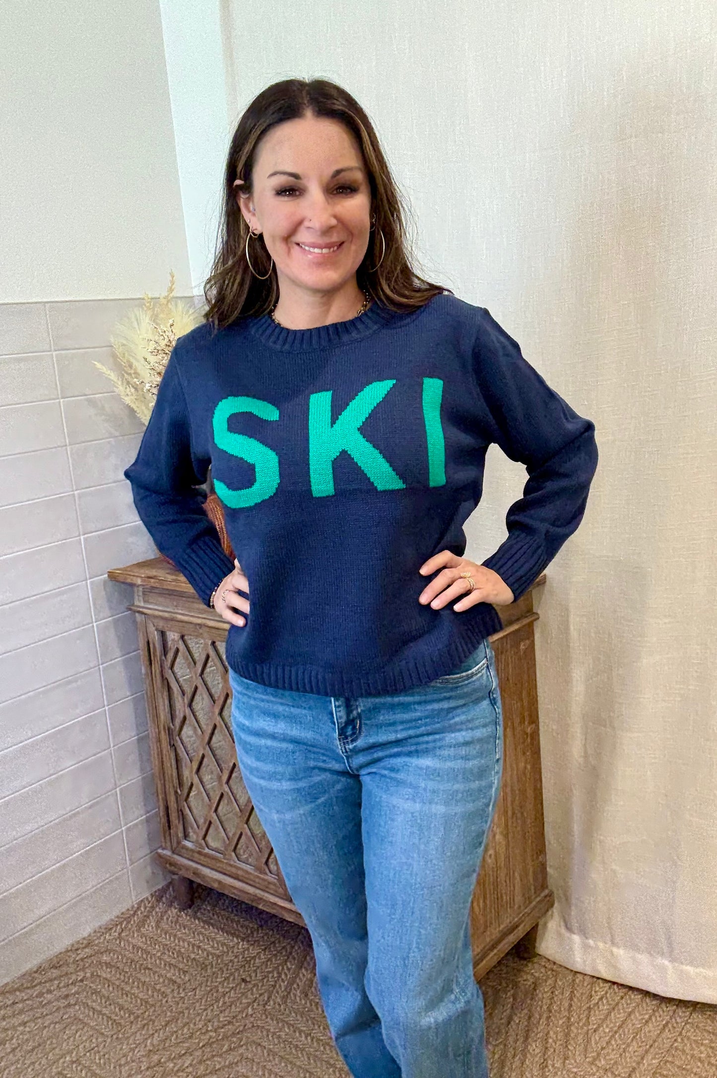 Navy Ski Sweater