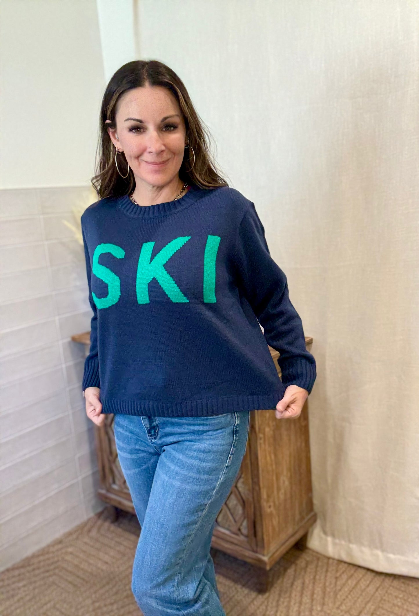 Navy Ski Sweater