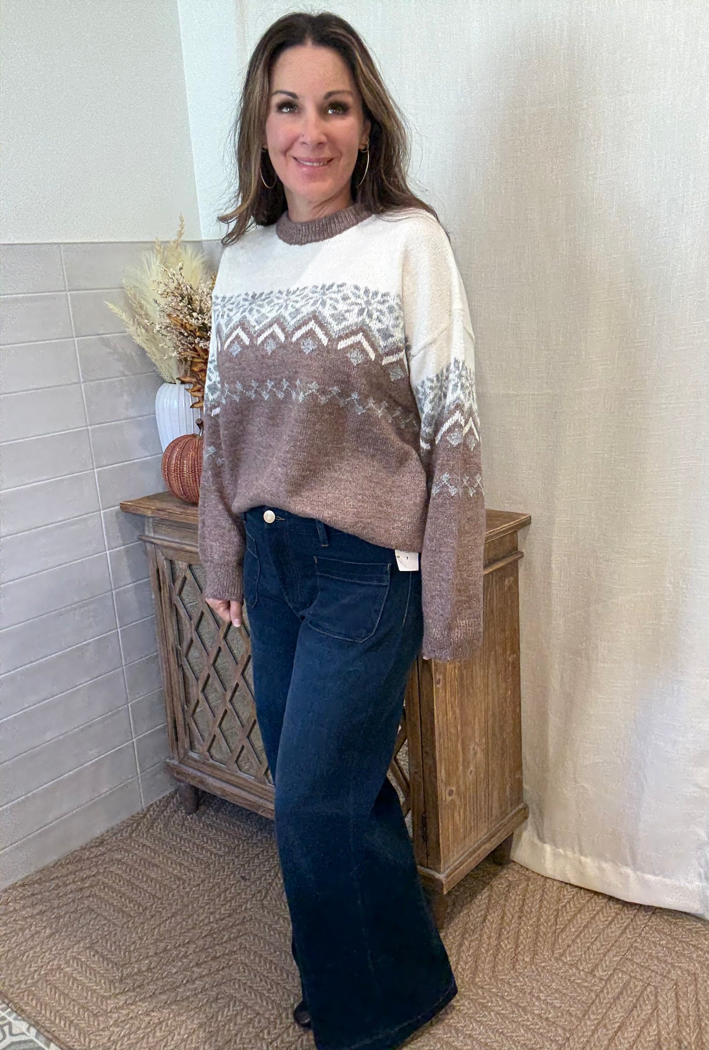 Mocha Fair Isle Sweater