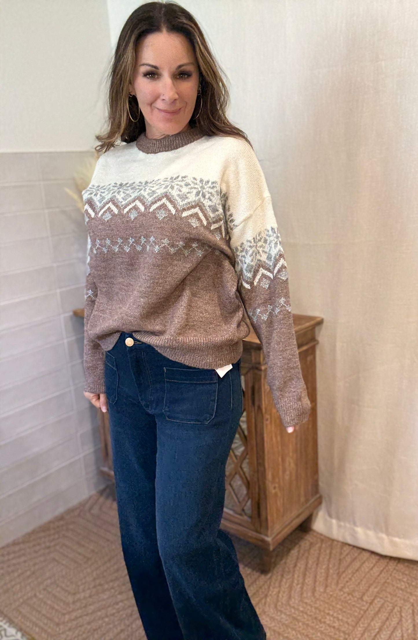Mocha Fair Isle Sweater