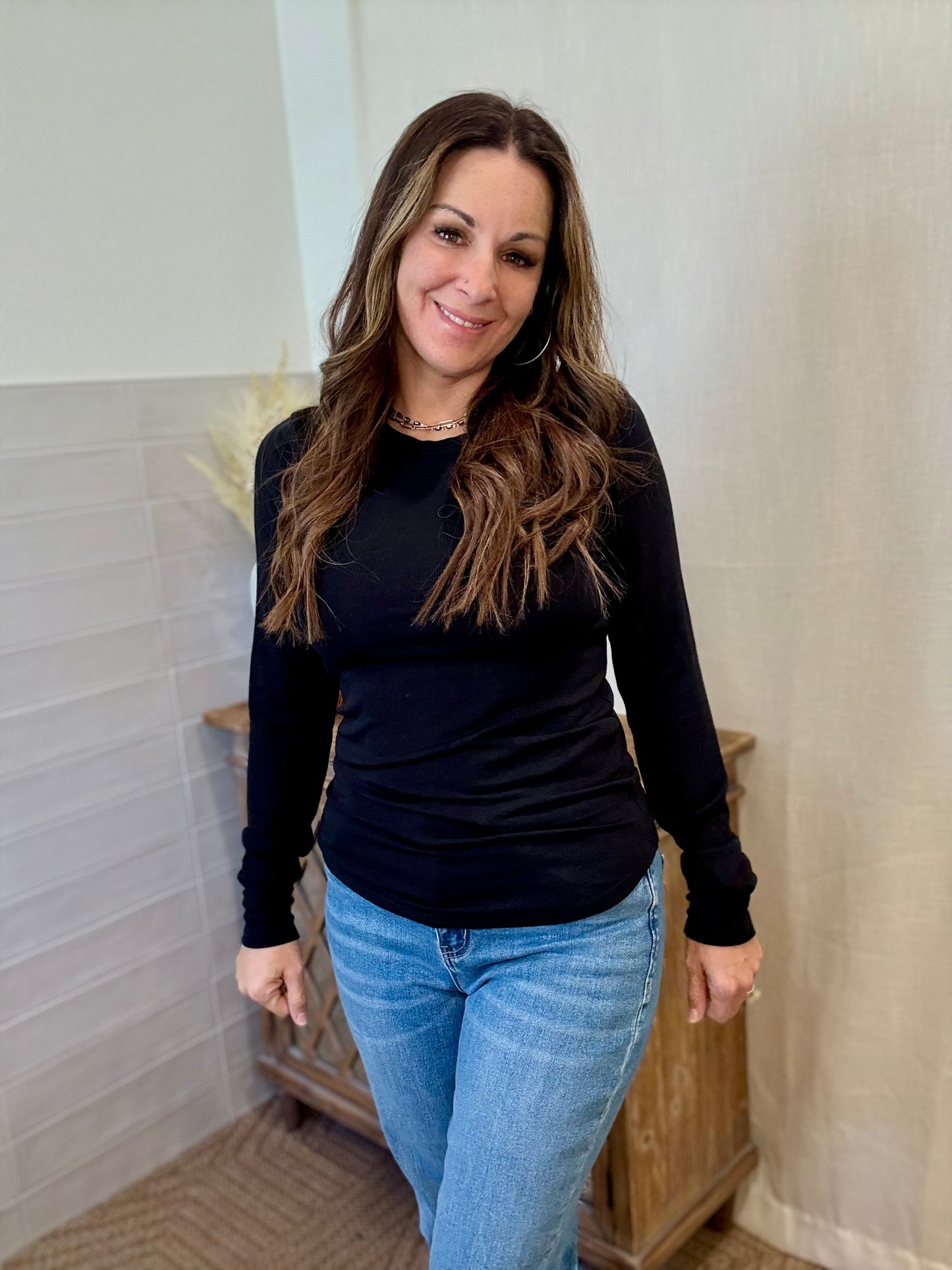 Stacy Long Sleeve Top - Black