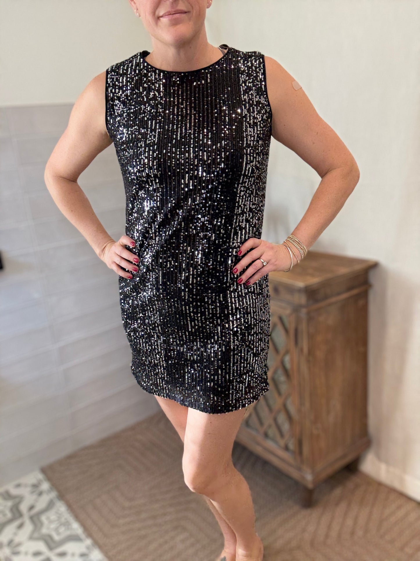 Black Sequin Dress