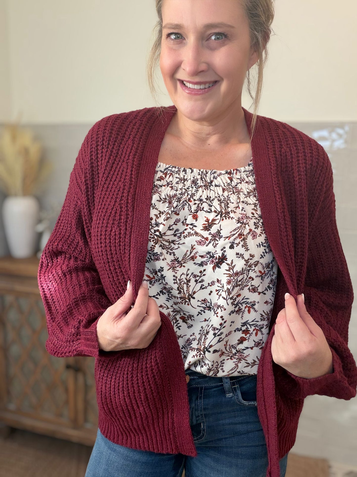 Burgundy Cardigan