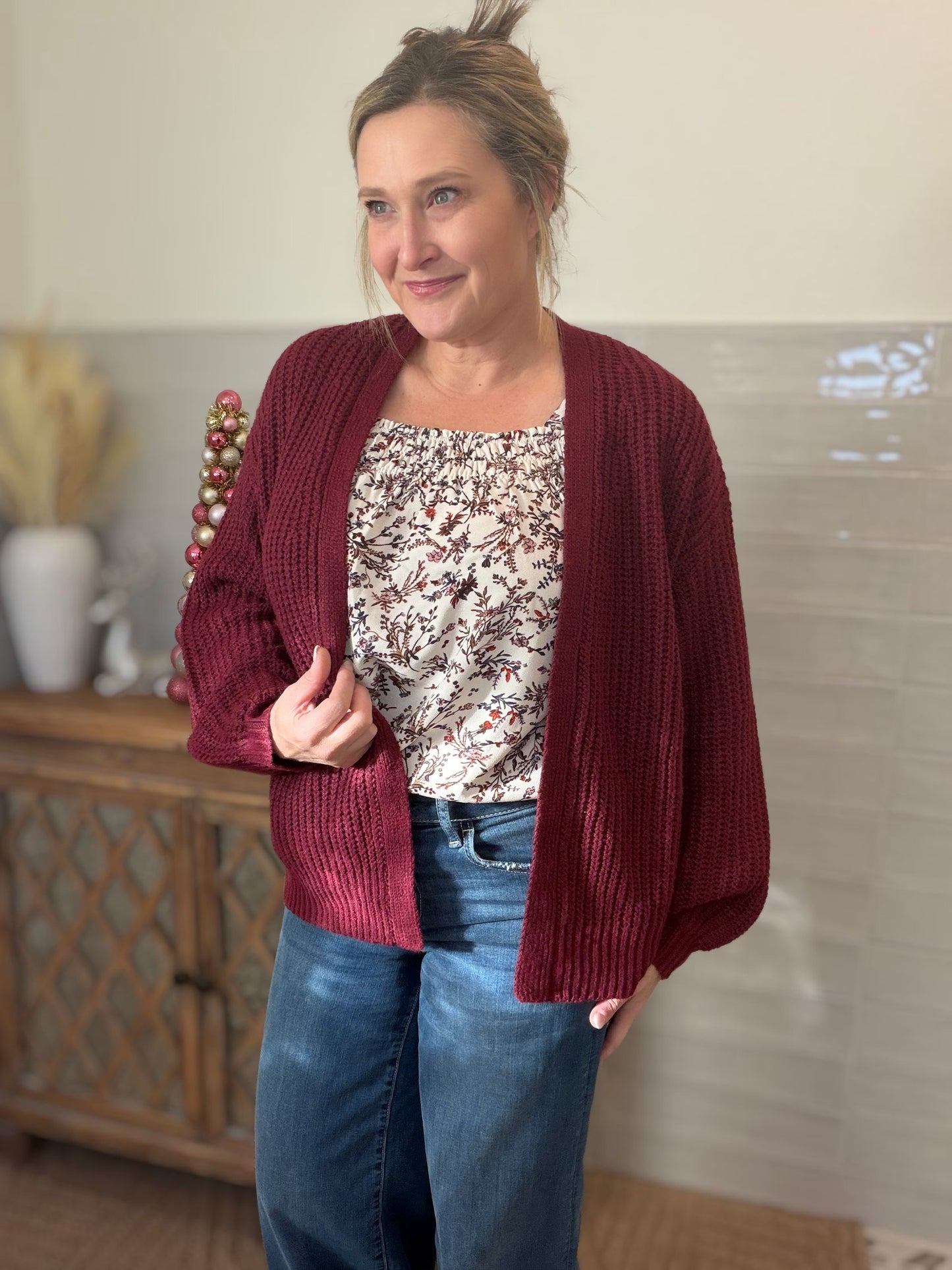 Burgundy Cardigan