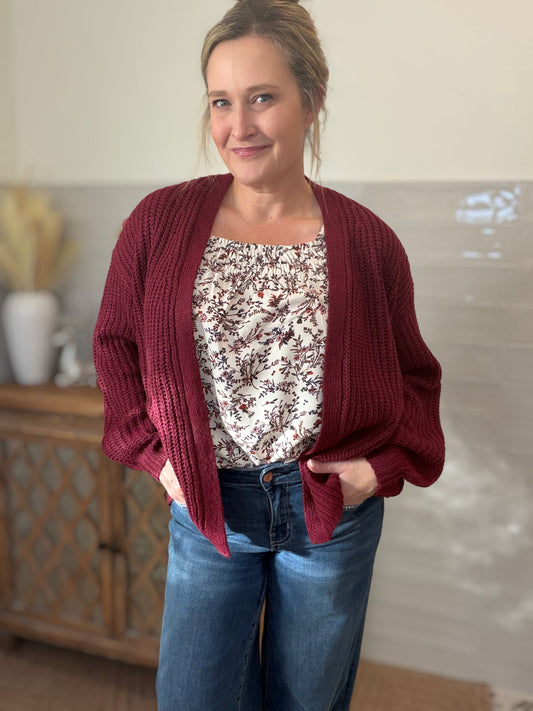 Burgundy Cardigan