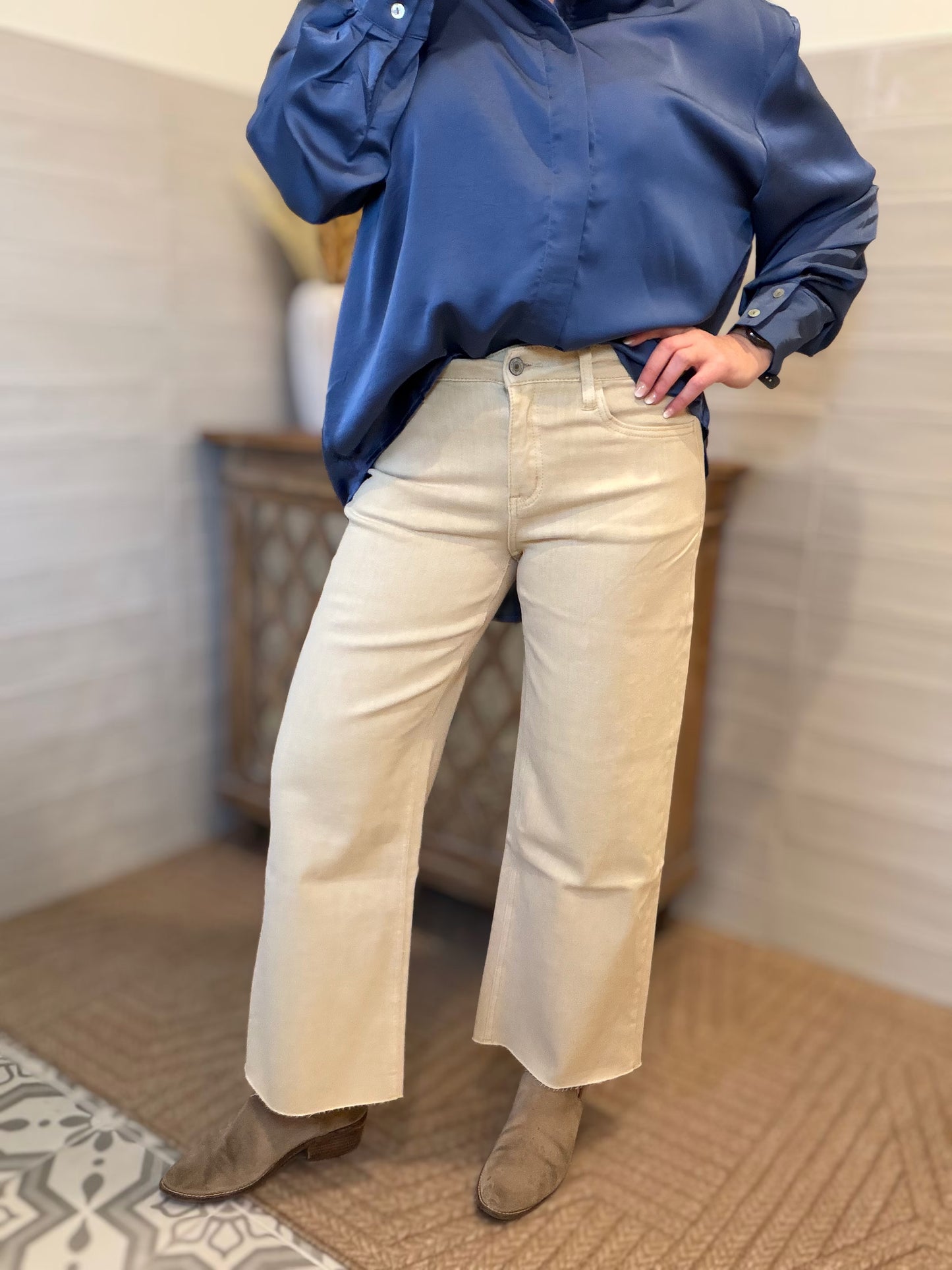 Doe White Swan Wide Leg Jeans