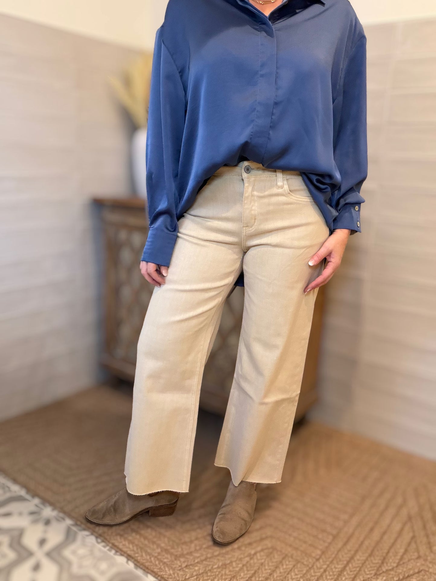 Doe White Swan Wide Leg Jeans