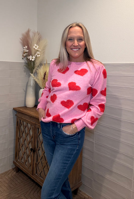 Pink Heart Sweater