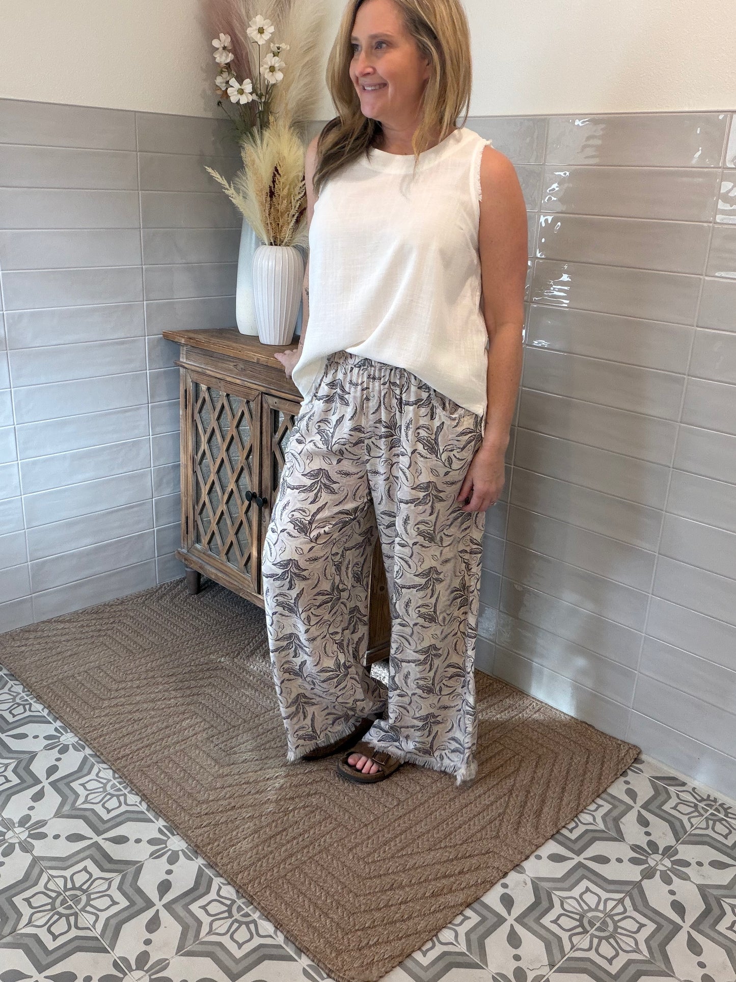 Linen Stone Boho Pants