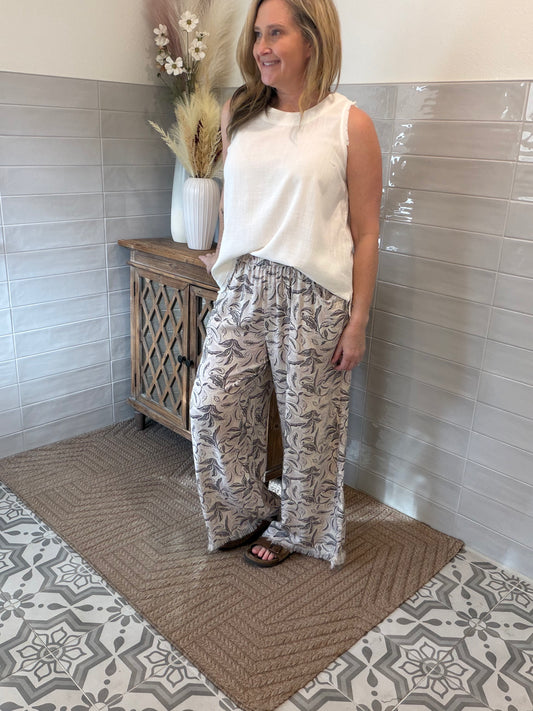 Linen Stone Boho Pants