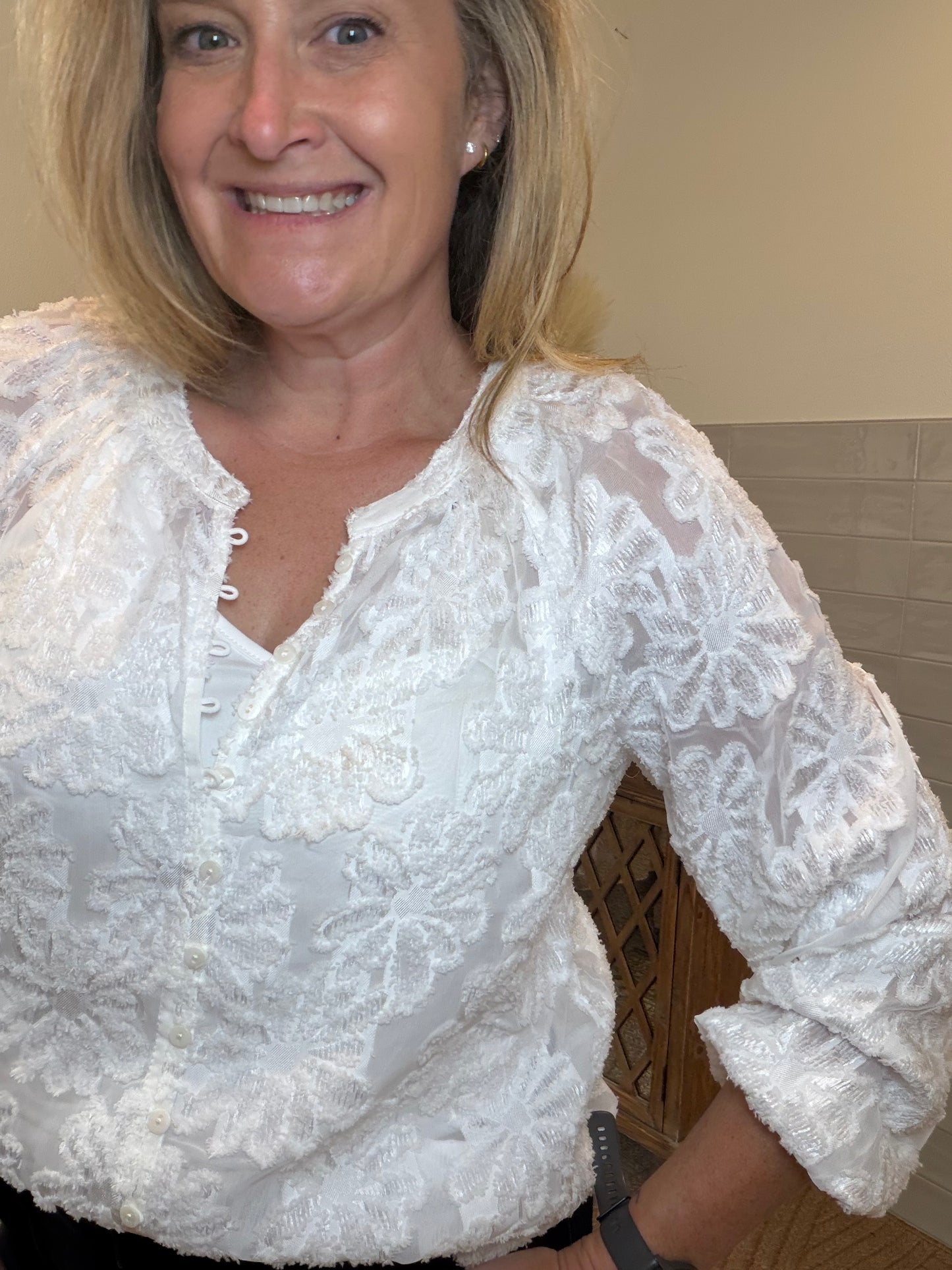 Raglan Button-Down Blouse
