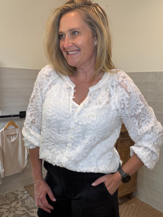 Raglan Button-Down Blouse