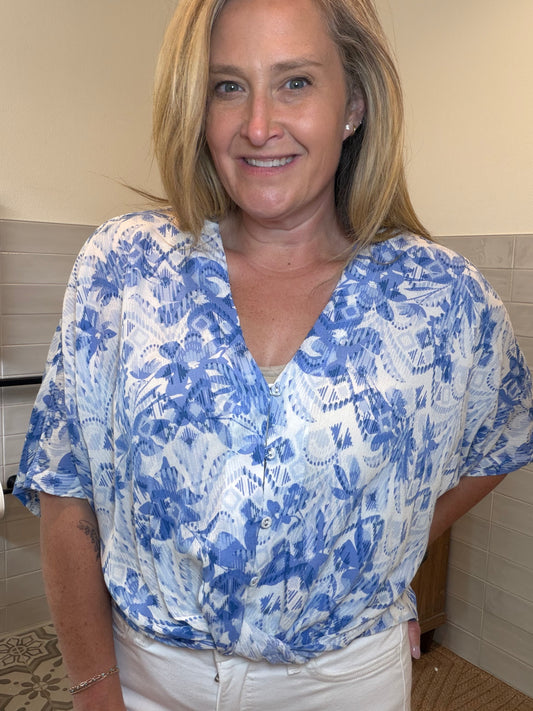 Floral Knot Front Top