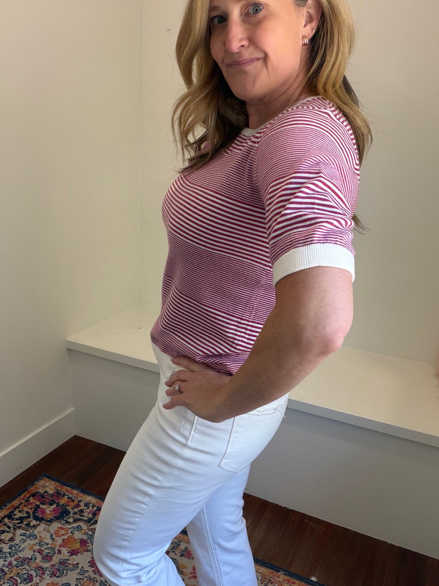 Magenta Stripe Sweater