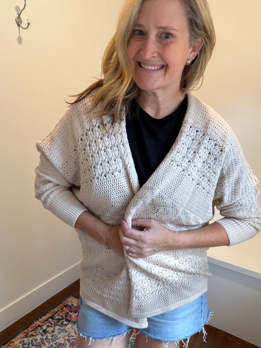 Lightweight Crochet Knit Cardigan