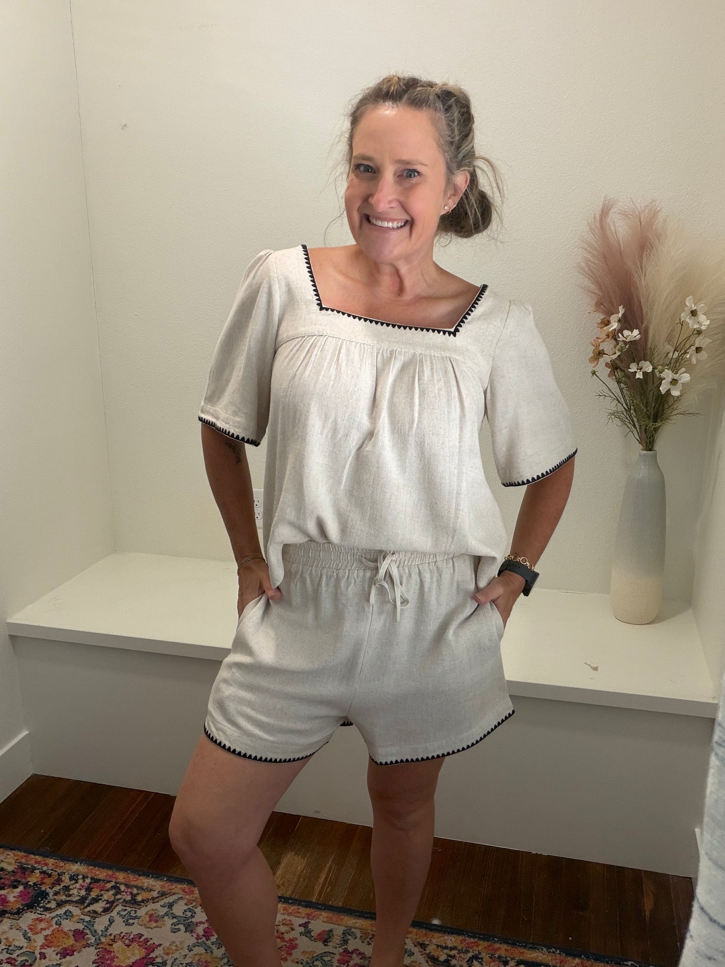 Natural Linen Shorts