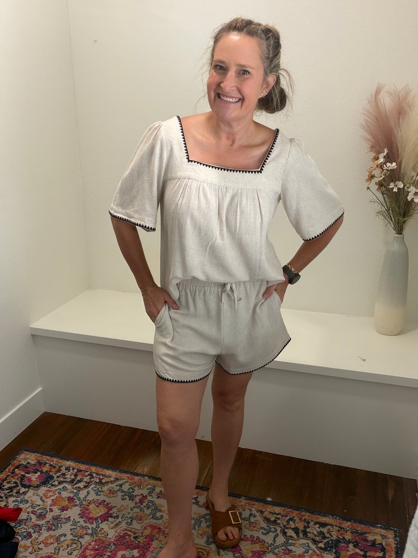 Natural Linen Shorts