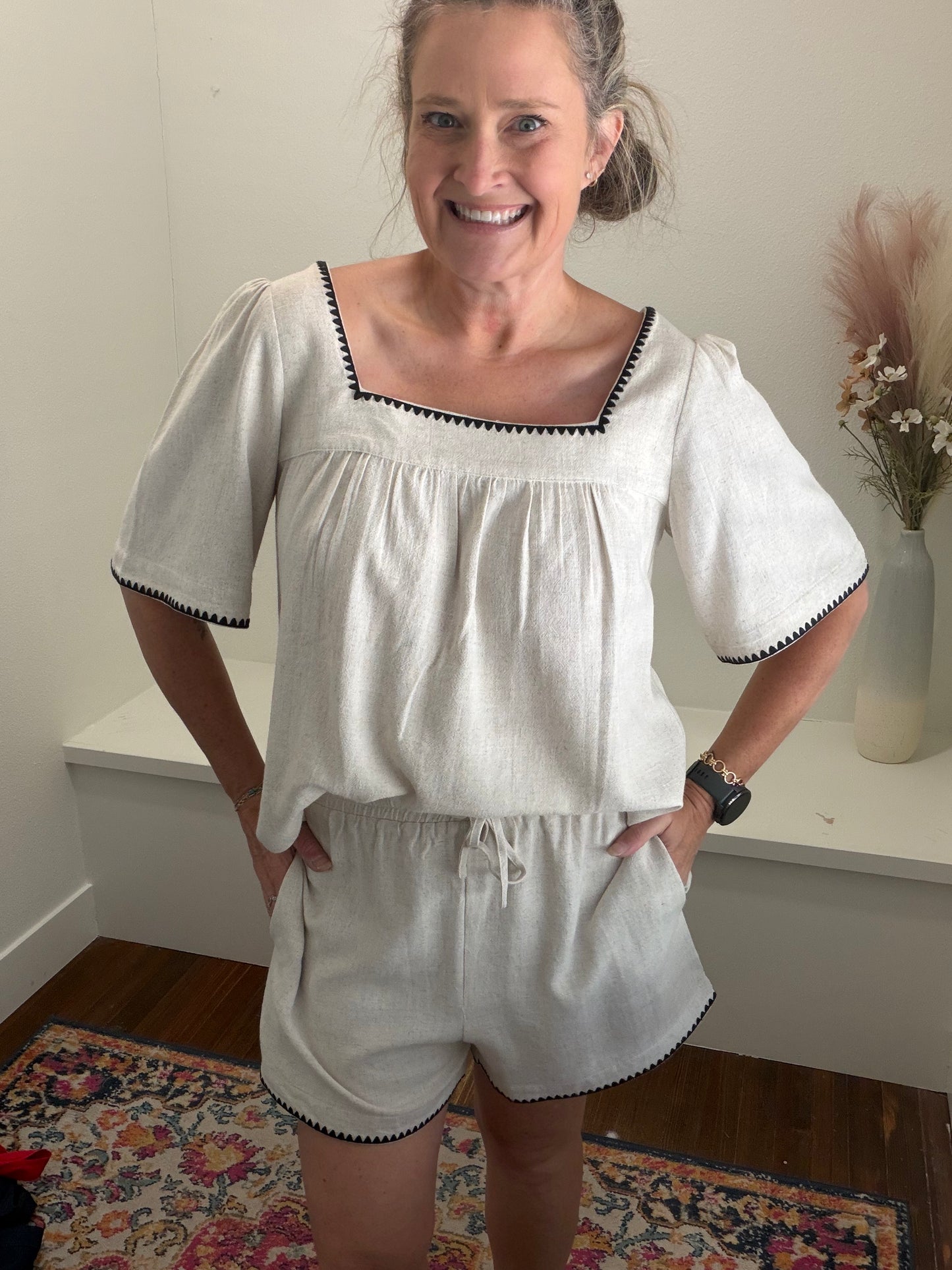 Natural Linen Shorts