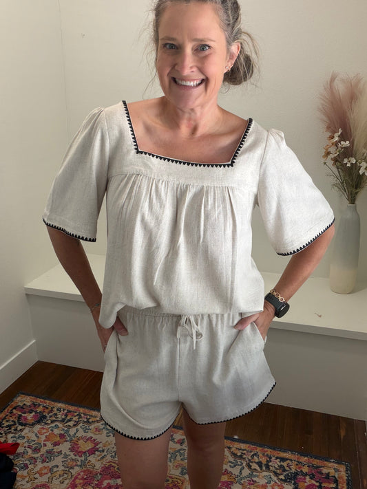 Natural Linen Shorts