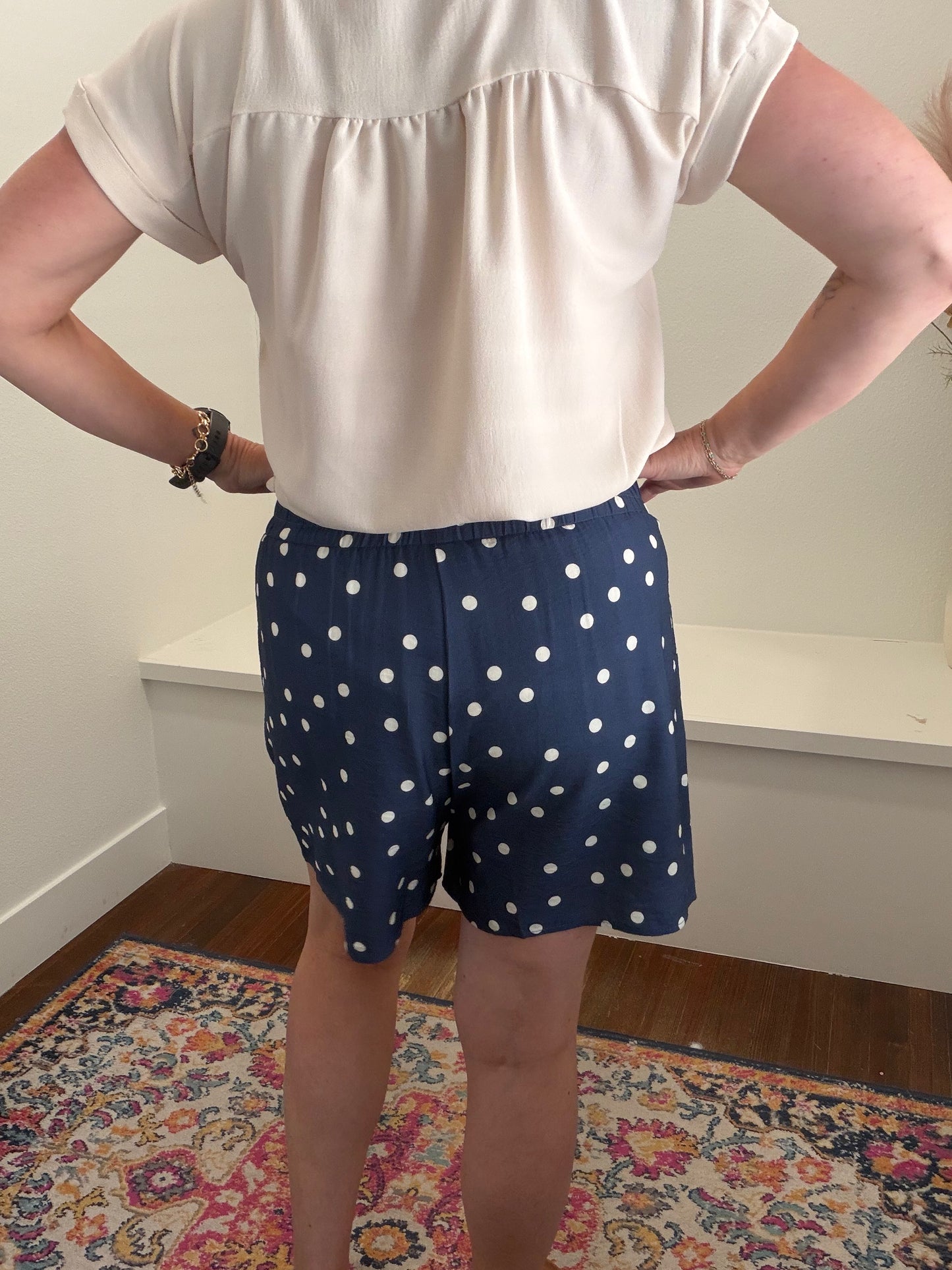 Dusty Blue Polka Dot Shorts