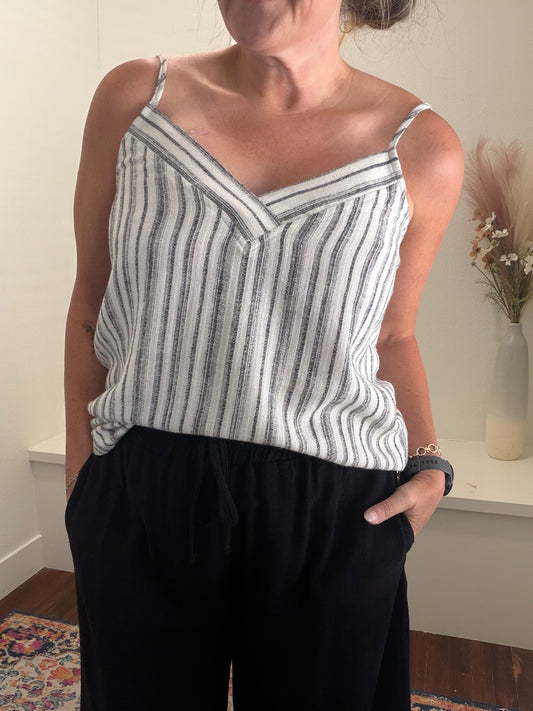 Black Striped Tank Top
