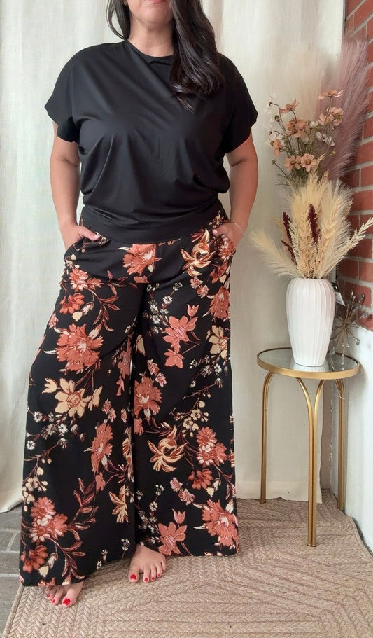 Flower Wide Leg Pants