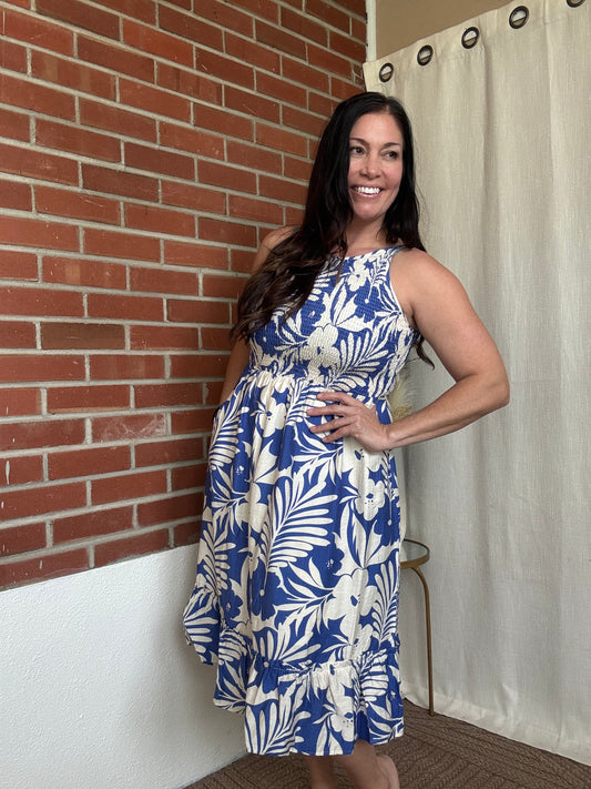 Blue Cami Midi Dress