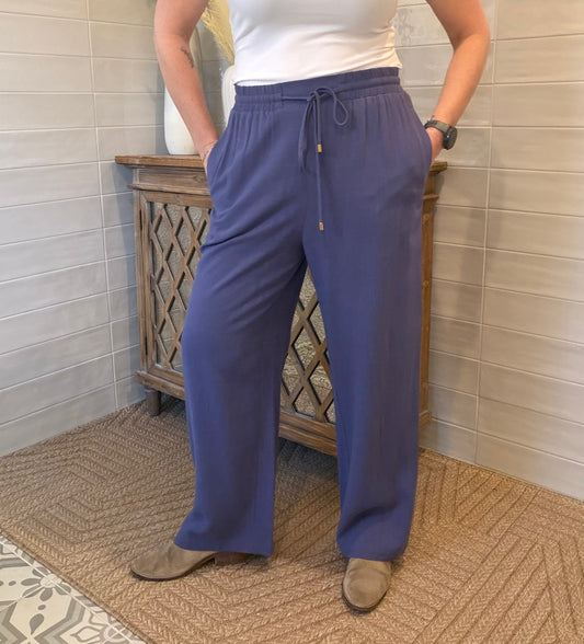 Light Navy Linen Pants