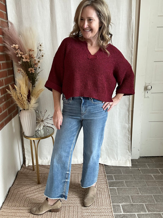 Cranberry Sweater Top