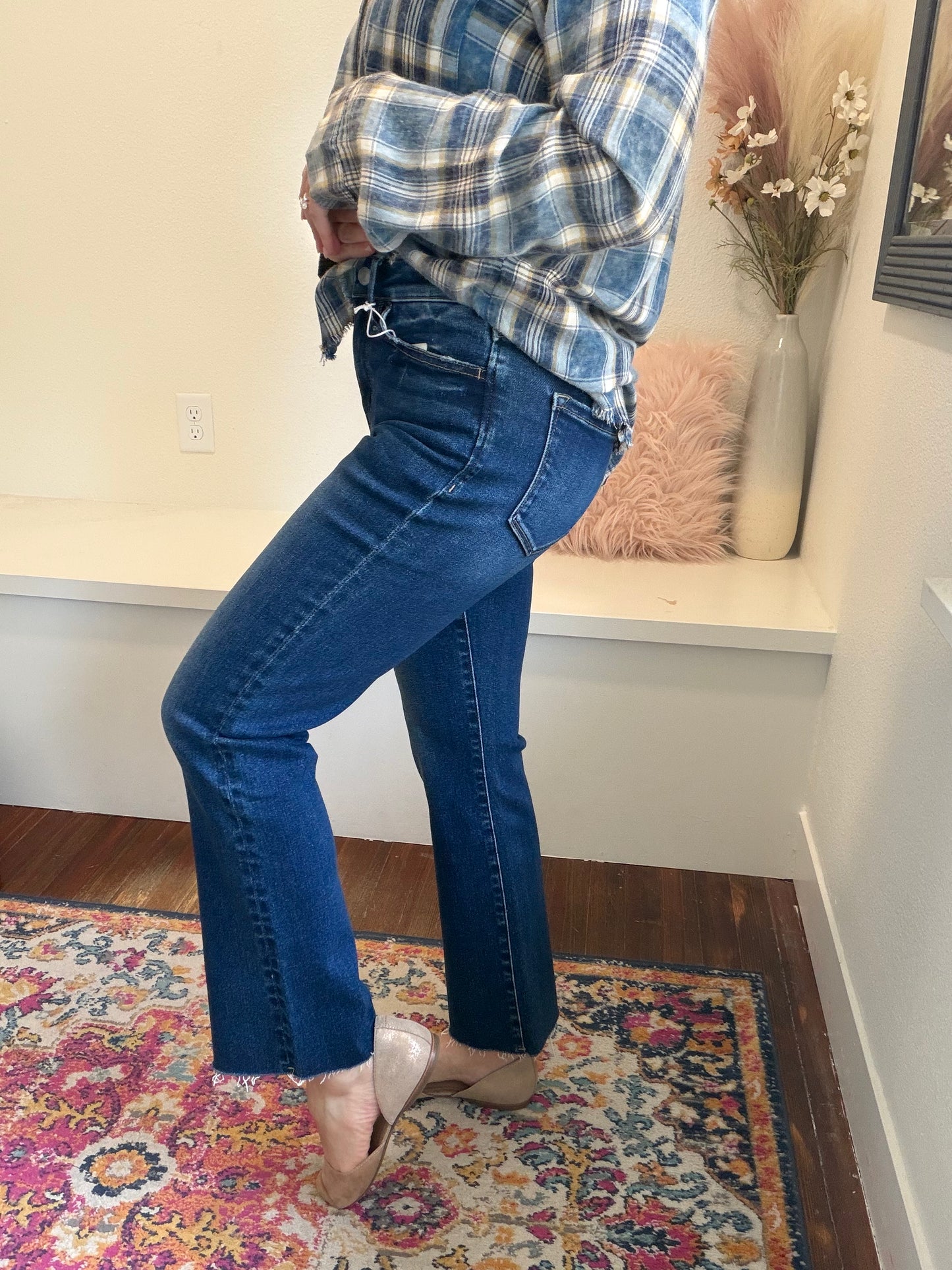High Rise Dark Wash Bootcut Jeans